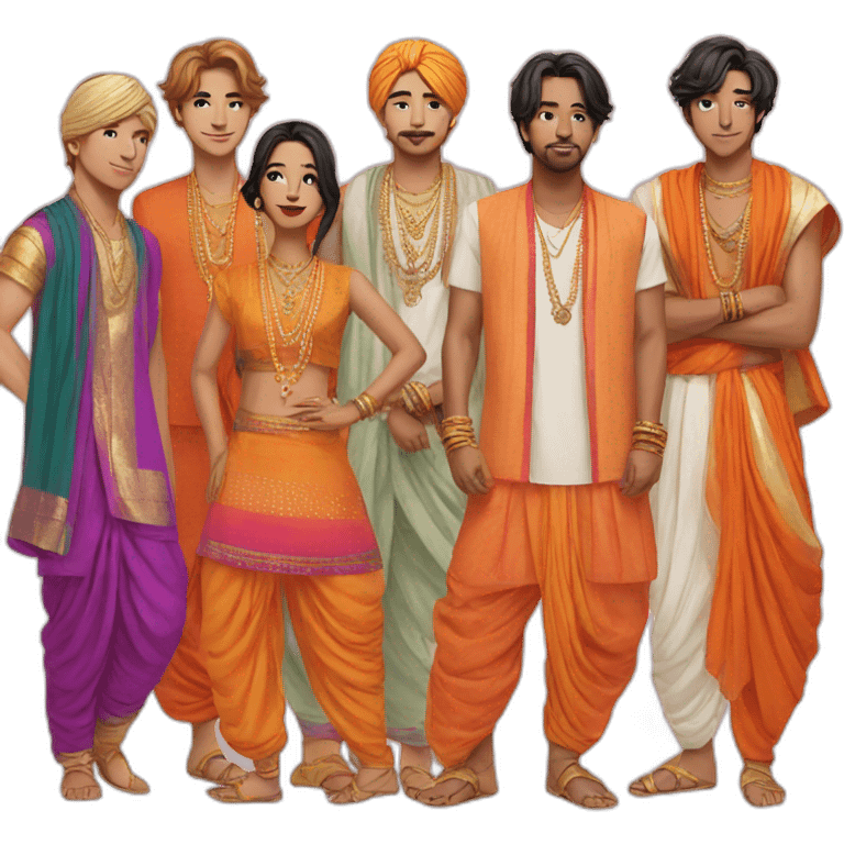 BTS in Indian clothes  emoji