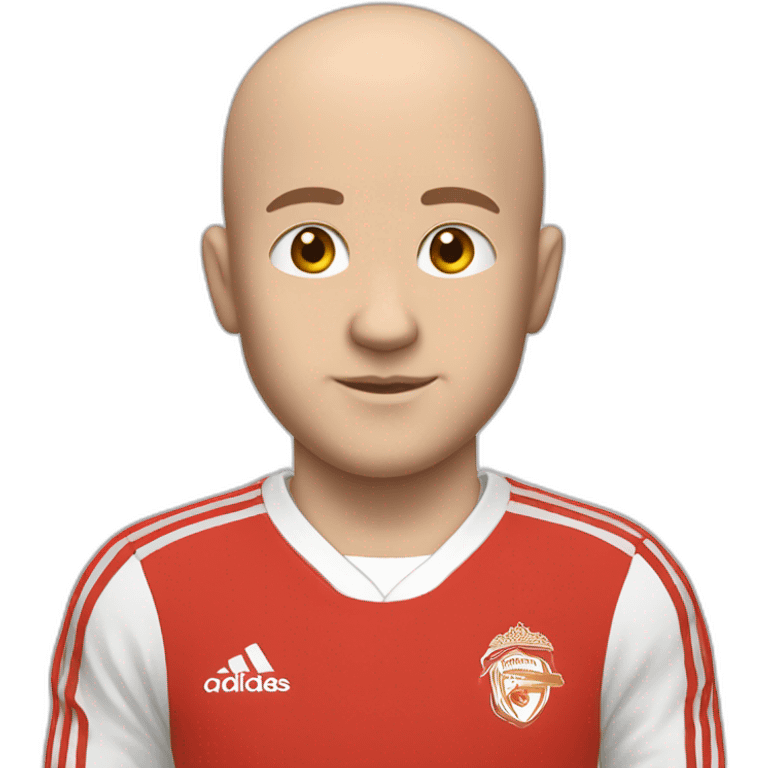 White Boy going bald but with still some hair in red Adidas soccer tracksuit emoji