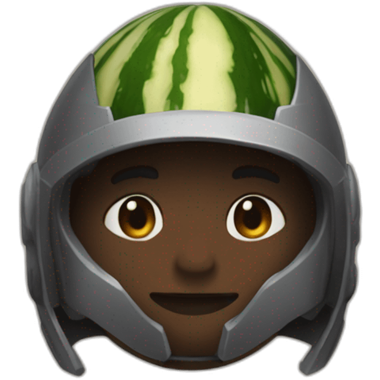 🧑🏿‍🦲mit Melone als Helm emoji