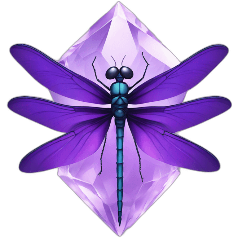 dragonfly inside a purple crystal emoji