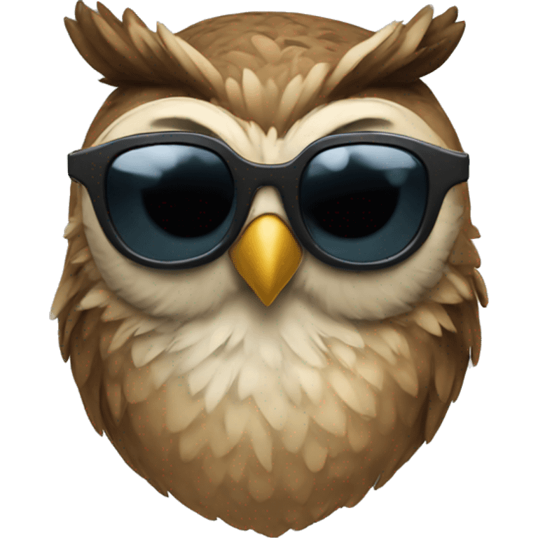 Just an owl head and wearing sunglasses emoji