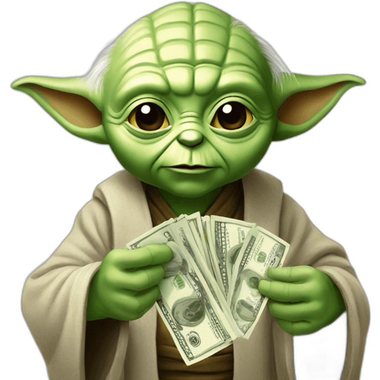 yoda giving cash emoji