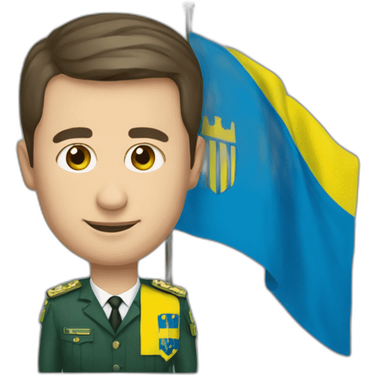 Zelensky with Ukraine flag emoji