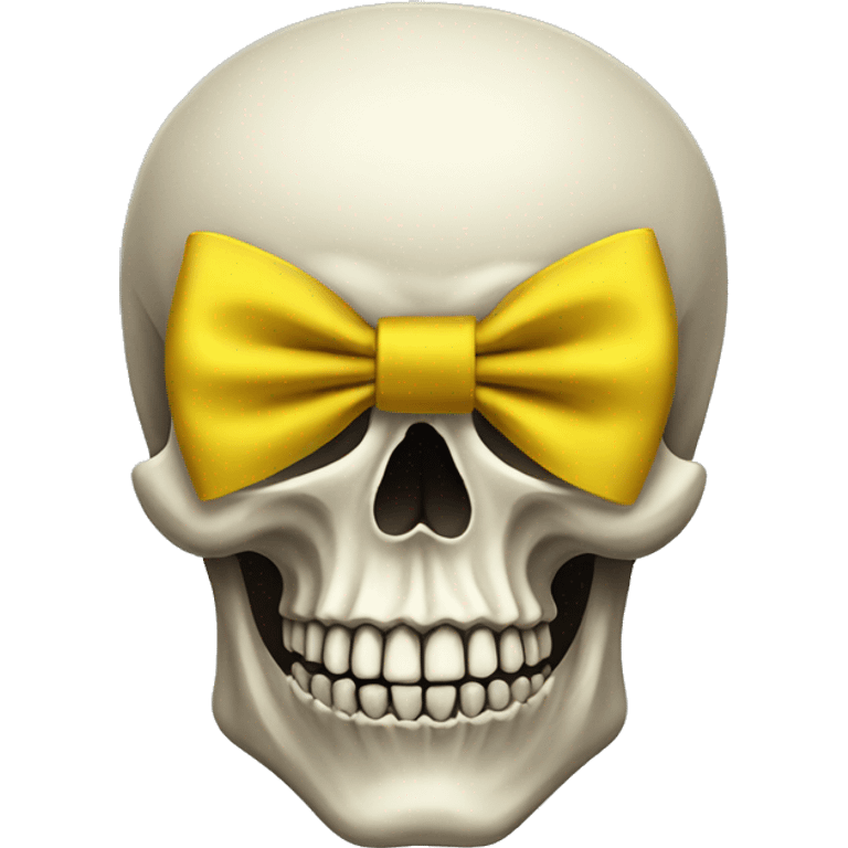 Skull with a yellow bow emoji