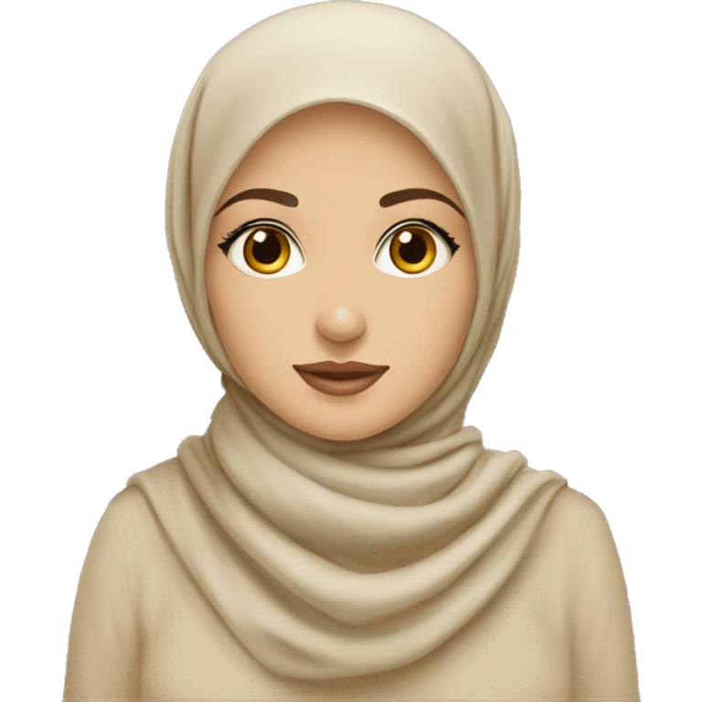 Hijabi with beige kopftuch and helle haut and pretty emoji