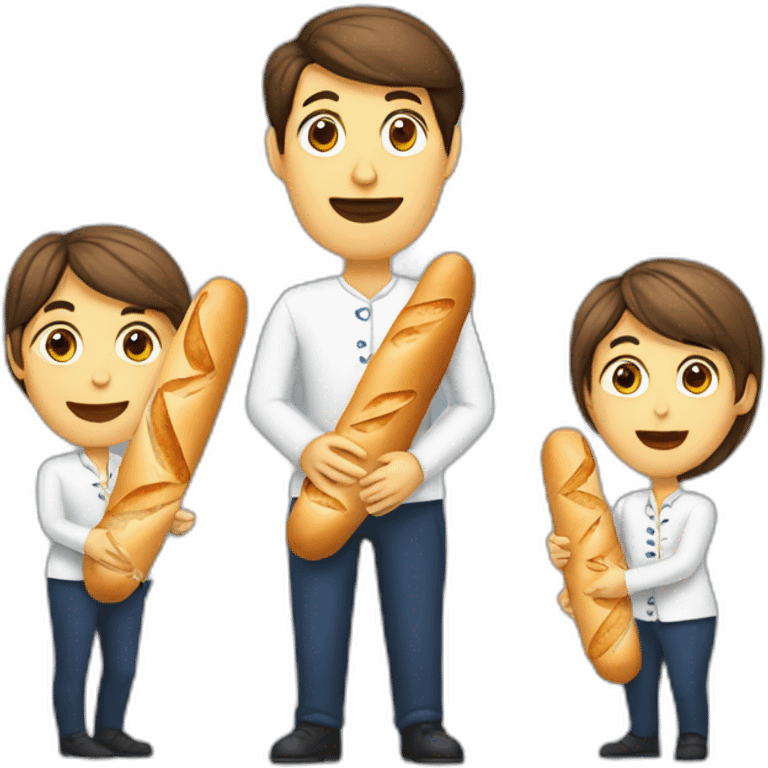 French people holding a baguette emoji