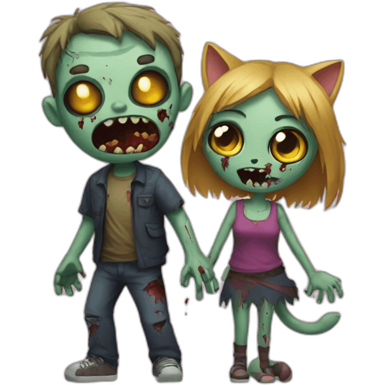 zombie and cat  emoji