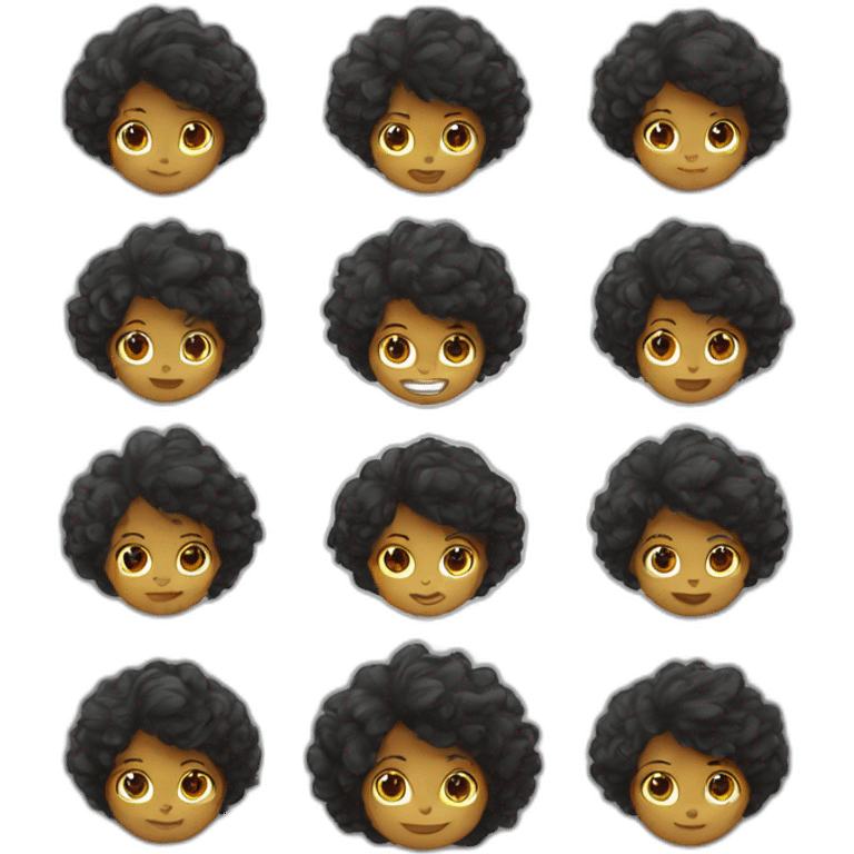 enfant avec des cheveux noir emoji