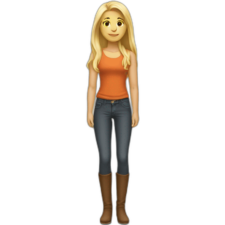 Nice women with blond Long hair full body emoji