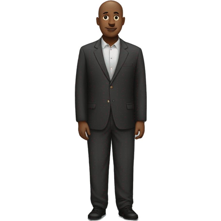 A tall fat black bald man named amawi emoji