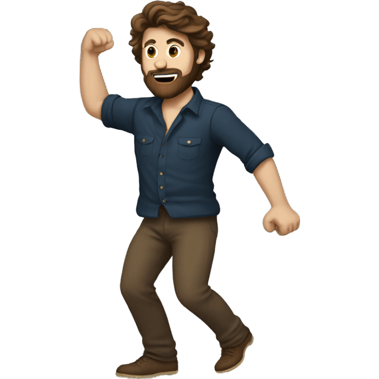 Brown haired guy with a beard doing the whip  emoji