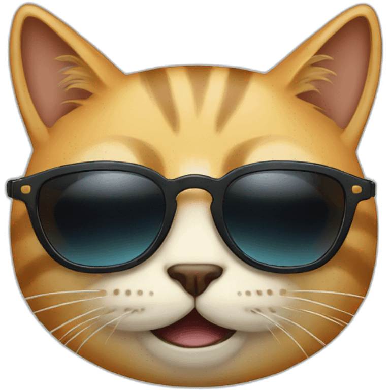 Cat in sunglasses crying emoji