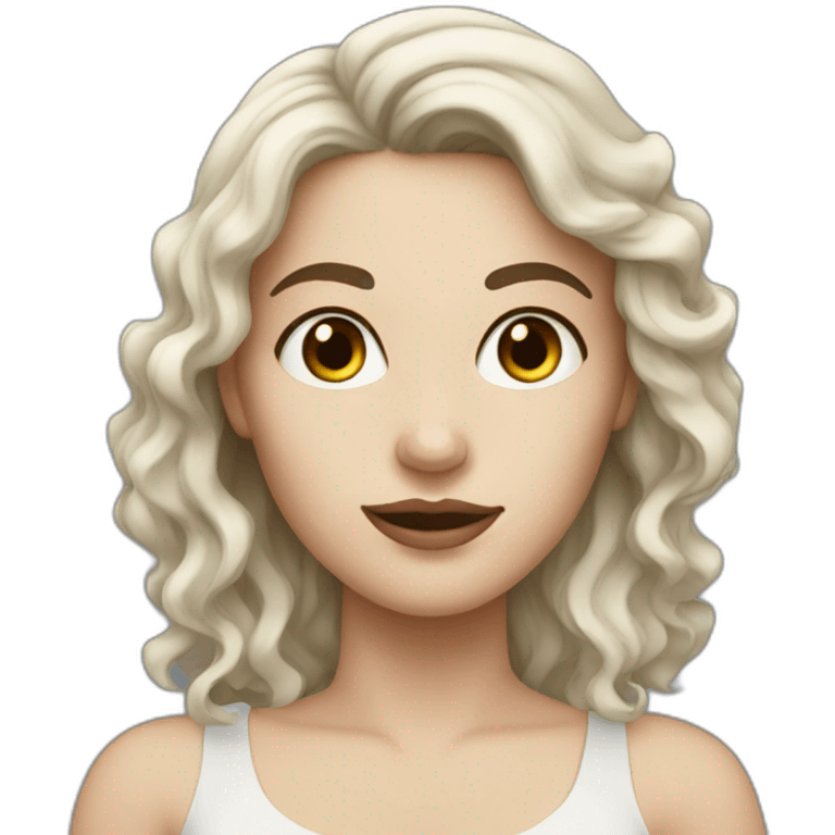 white woman with black eyes, wavy black hair emoji