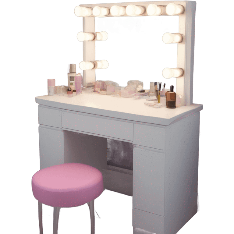 Vanity table with led light mirror  emoji