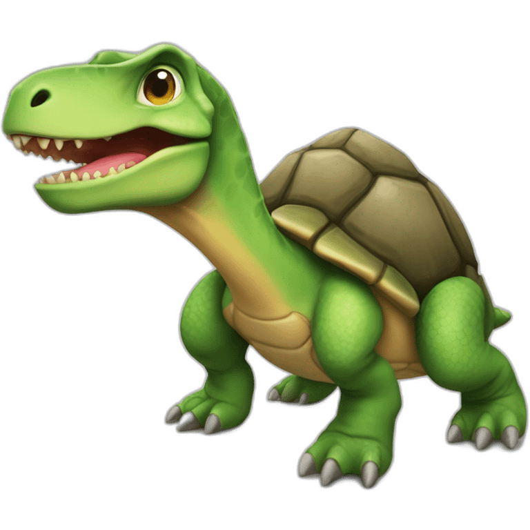 Dinosaure sur une tortue  emoji