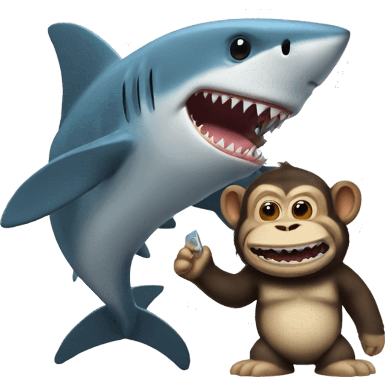 shark and monkey emoji