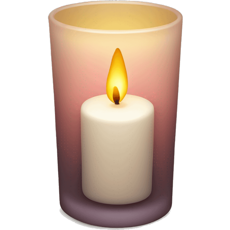 Candle in a powder-colored glass emoji