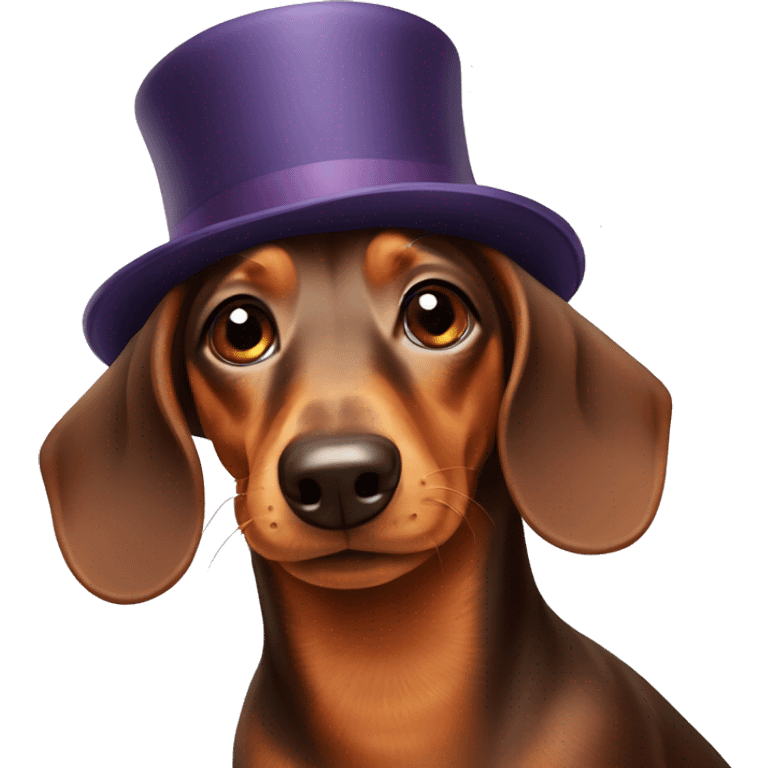 Dachshund with a hat emoji