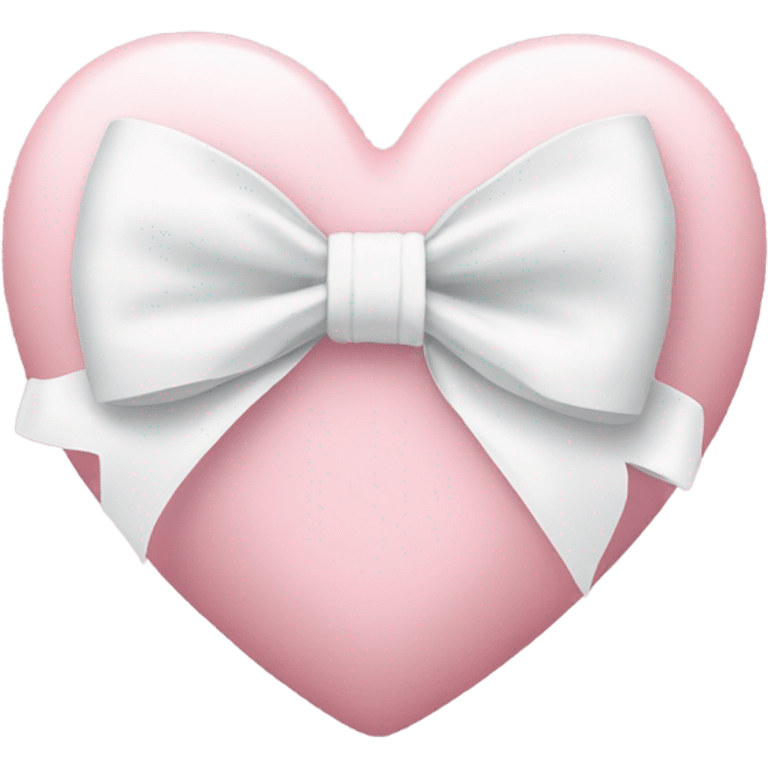 Pastel pink heart with white bow emoji