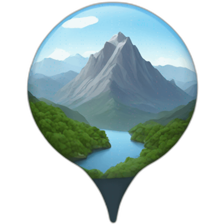 location pin with mountain inside emoji