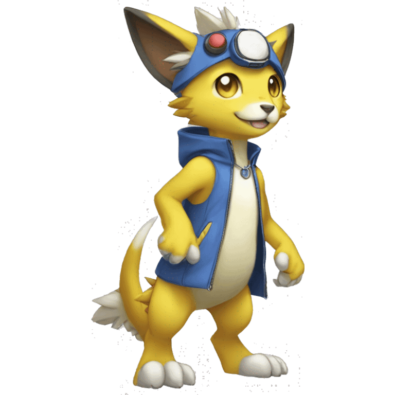 Cute cool anthro Digimon-Pokémon-animal full body emoji