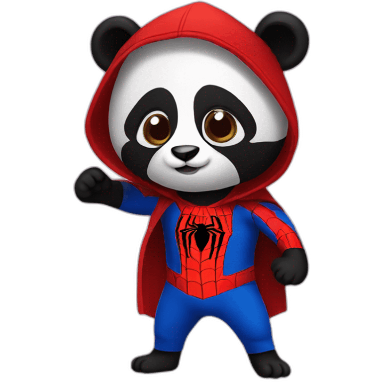 Panda dressed as spiderman emoji