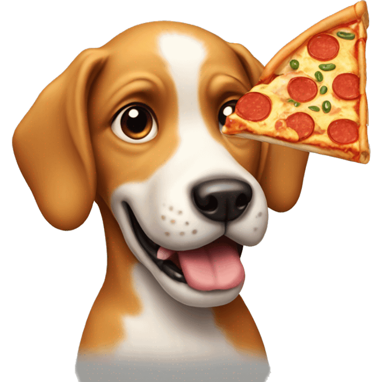 Dog eating pizza emoji