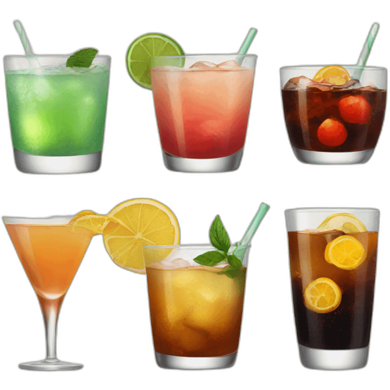 selection of classy drinks emoji