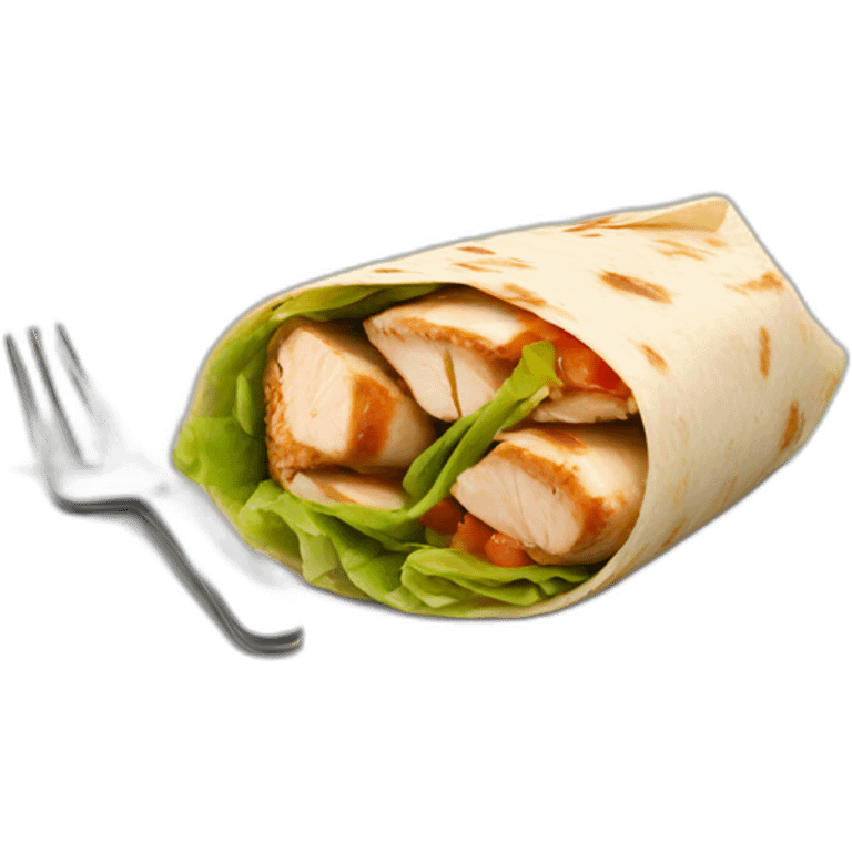 chicken-wrap-with-fork emoji