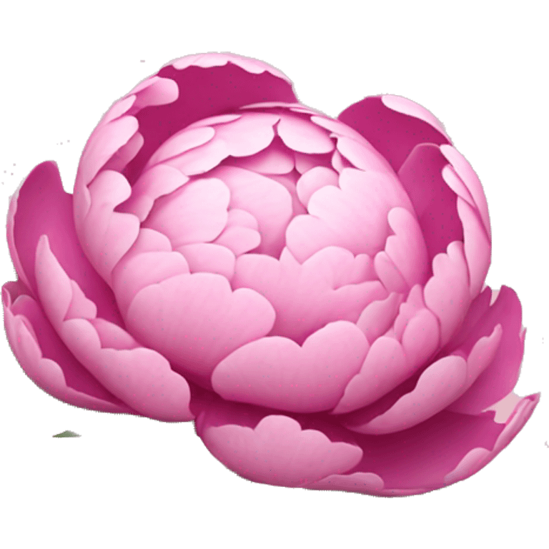 Pink peony flower with leaves  emoji