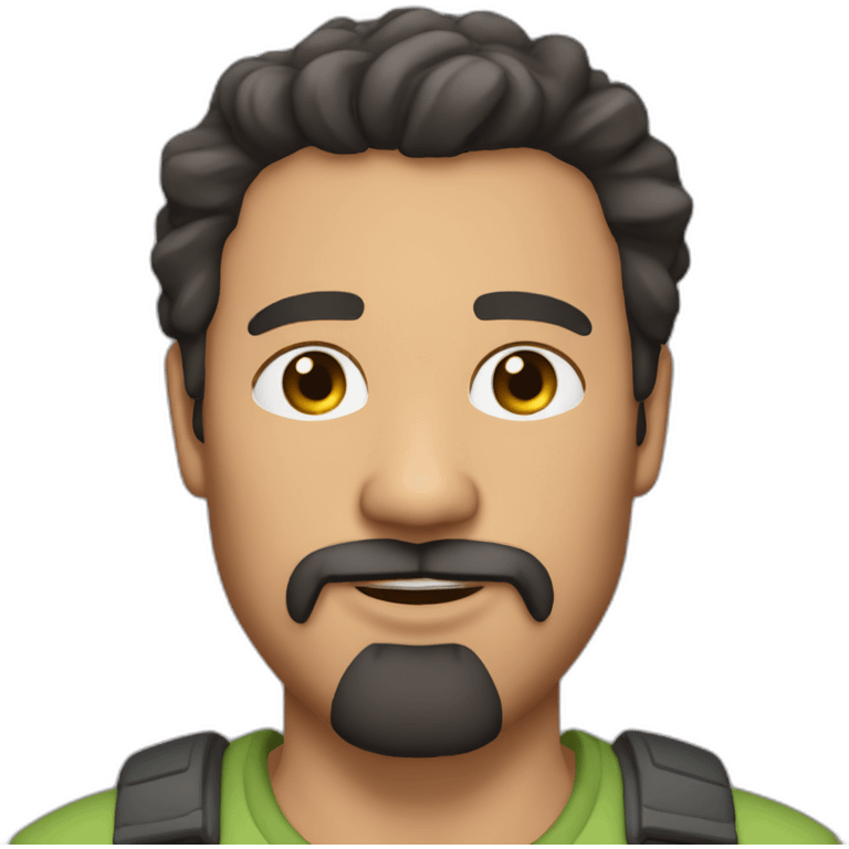 50 year old male with olive skin and dark hair and dark scruffy goatee emoji