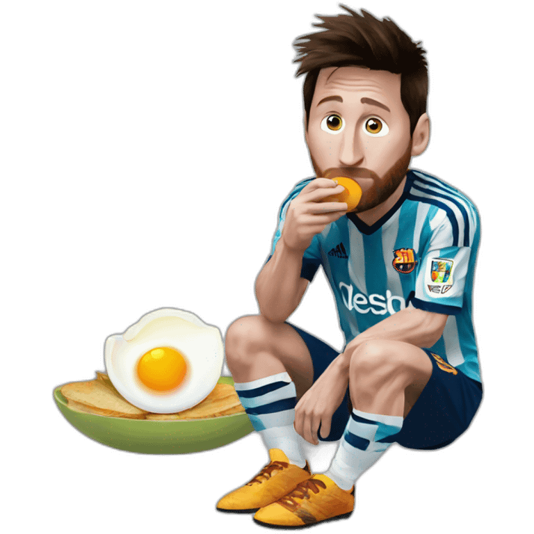 Messi eating eggs emoji