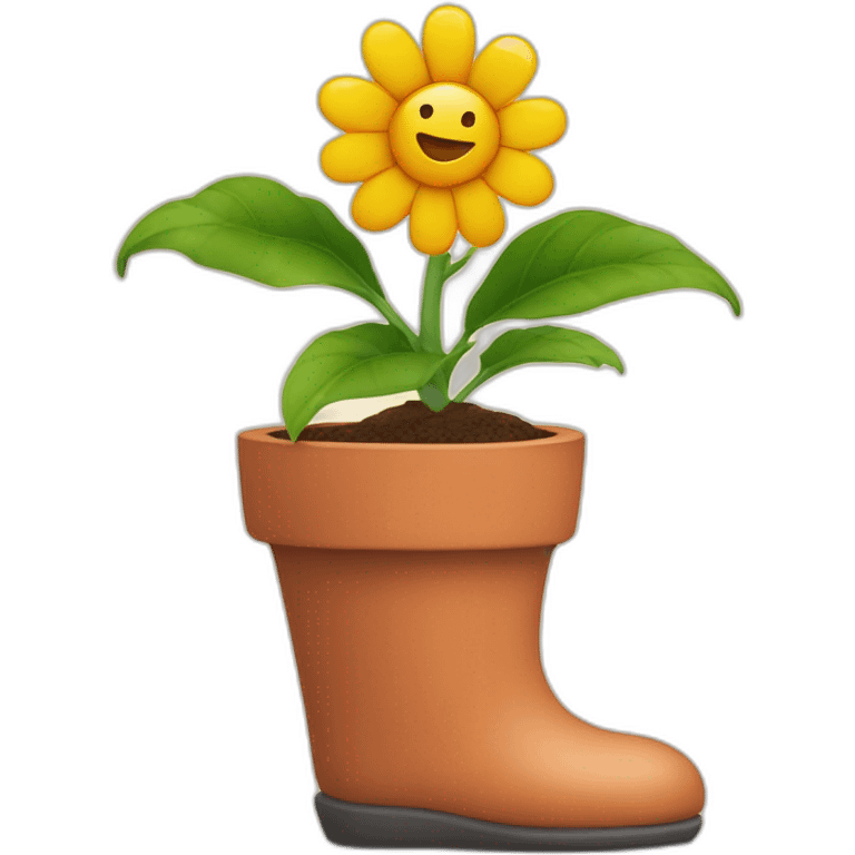 human leg growing out of flower pot emoji