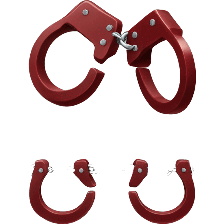 Dark red fuzzy handcuffs emoji