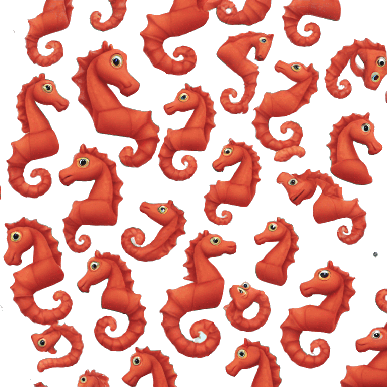 Red sea horse turned left emoji