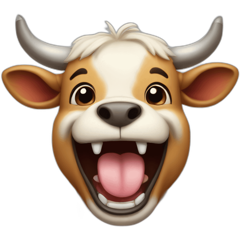 Cute Bull laughing out loud realistic emoji