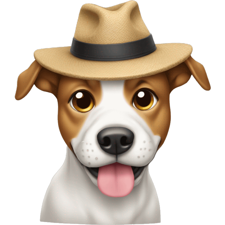 Dog pooping with hat on  emoji