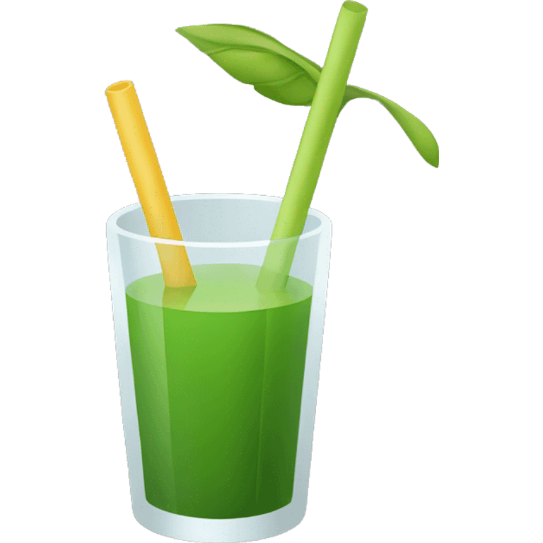 Green juice with straw emoji