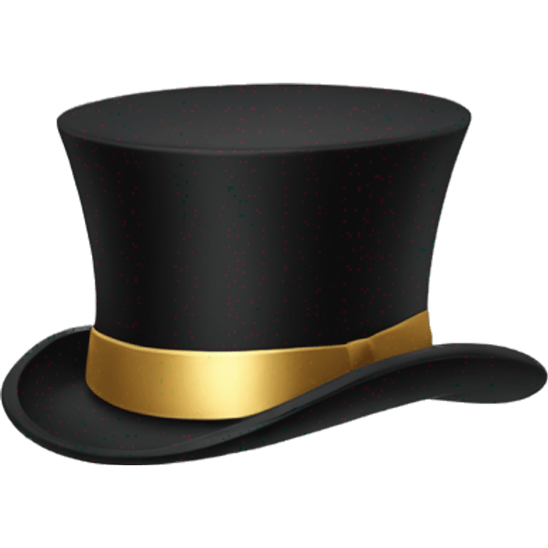 Black top hat with gold band emoji