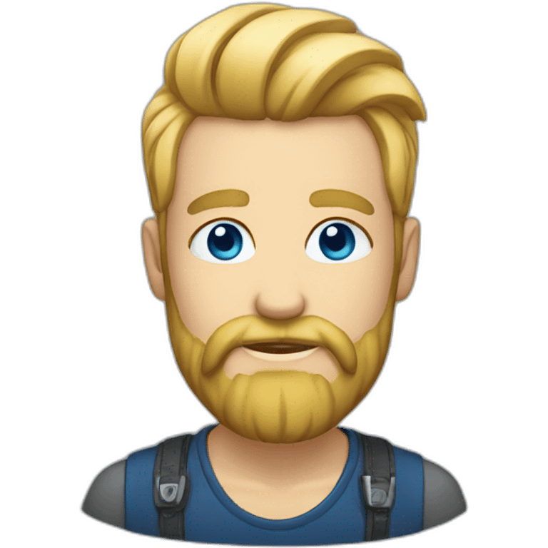 undercut with long blonde beard and blue eyes emoji