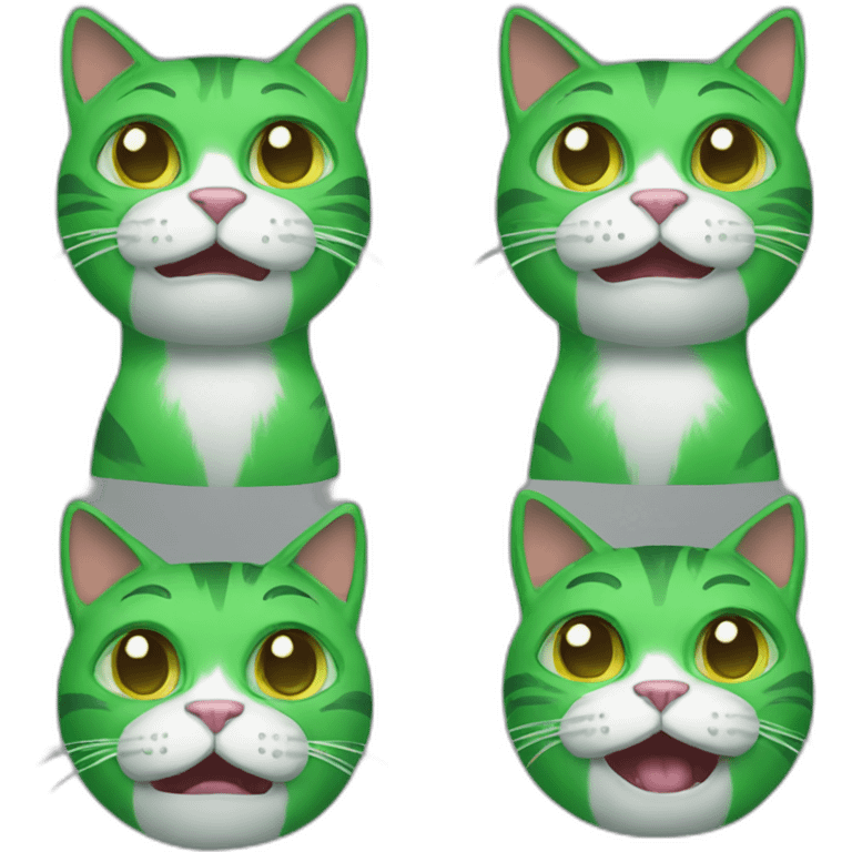 Crazy green cat emoji