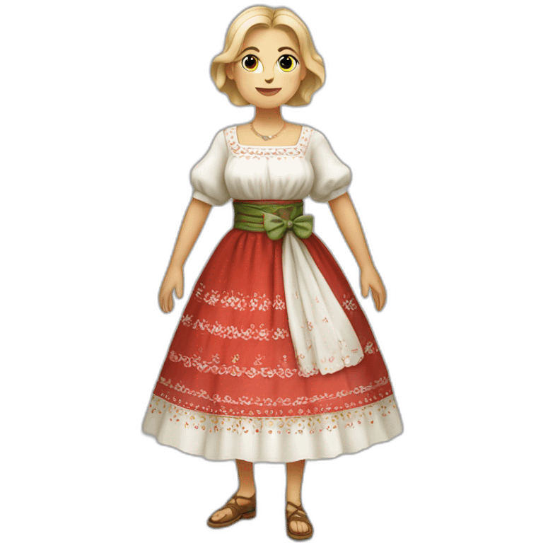 Full body of A Polish woman with a typical Polish dress emoji