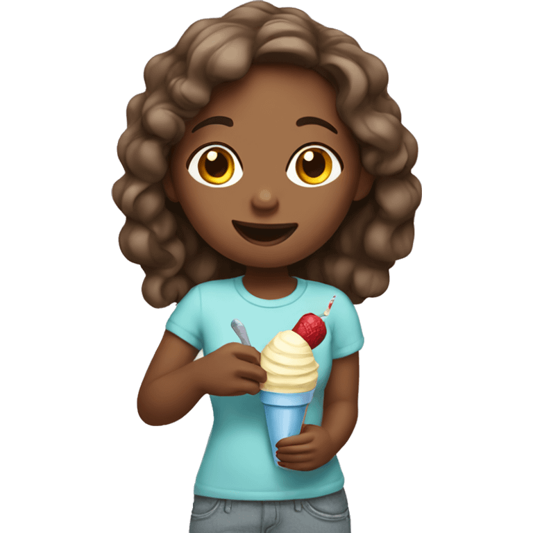 Girl eating ice cream emoji