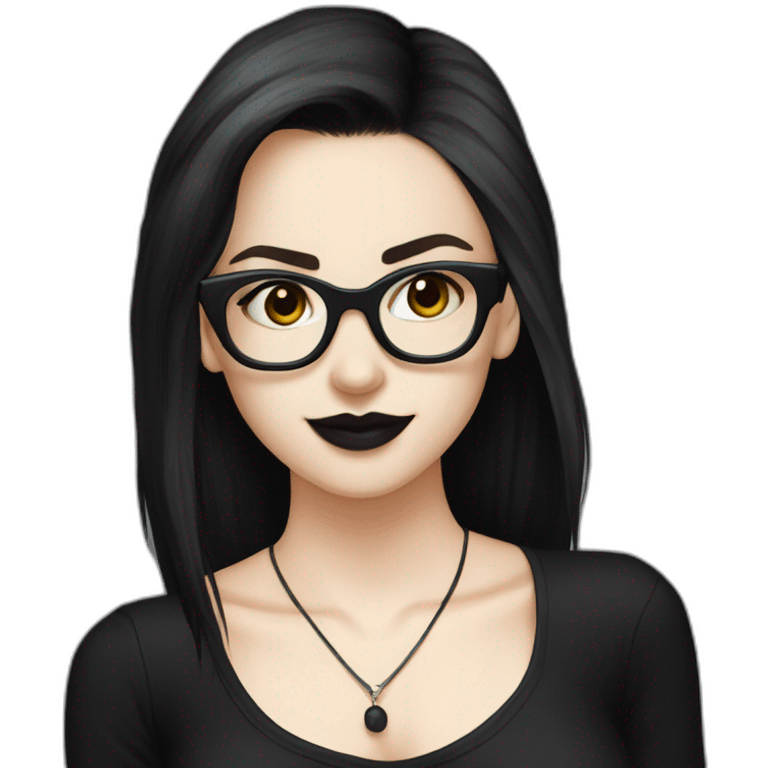 Tango-dancing-white-goth-girl-dark-hair-with-glasses-black-tshirt emoji