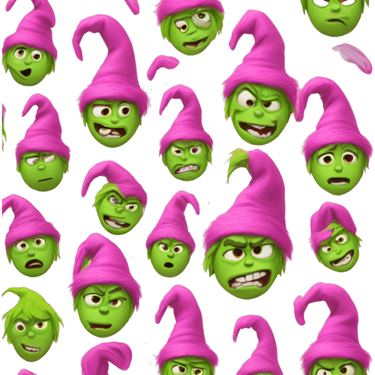 A pink grinch emoji