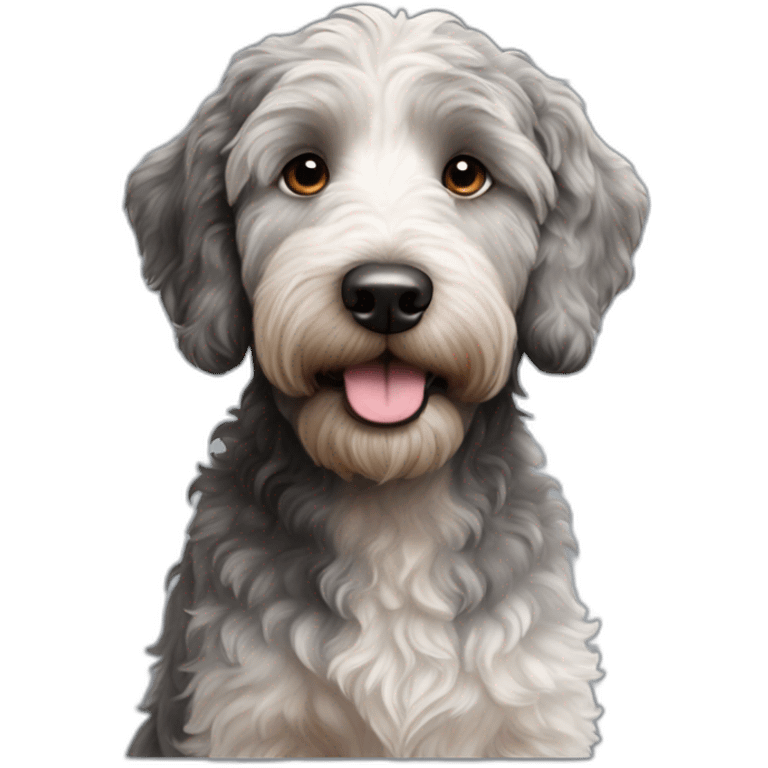 Labradoodle grey black merle emoji