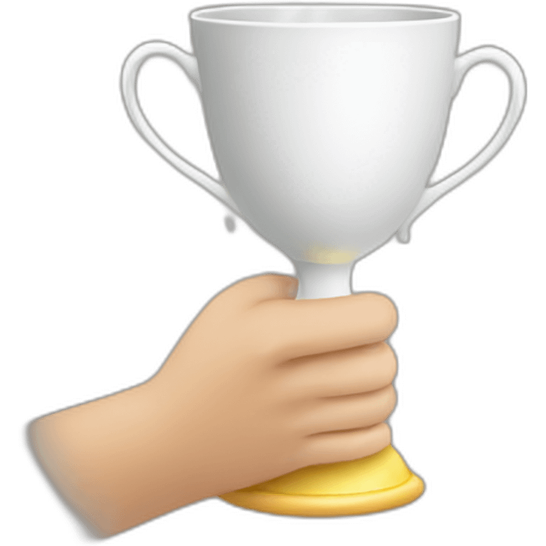 hand holding a winning cup emoji