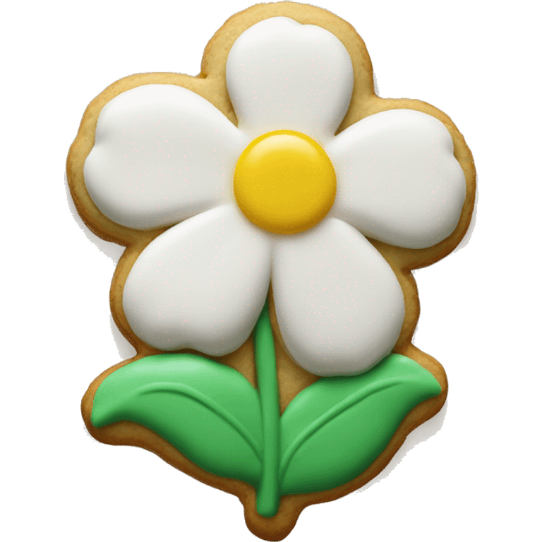 Realistic flower shaped cookie with frosting.  emoji