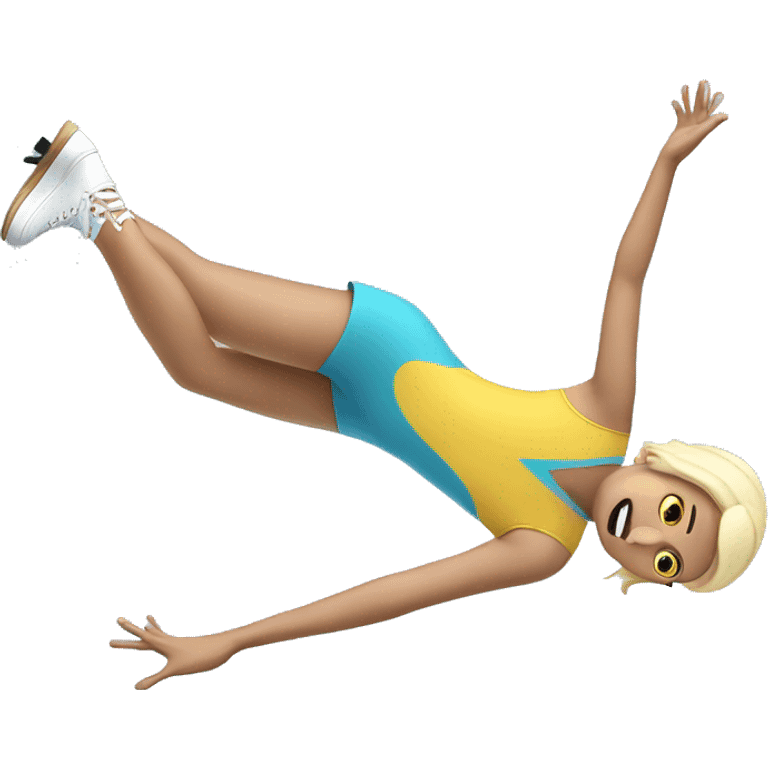 Falling ice skater emoji