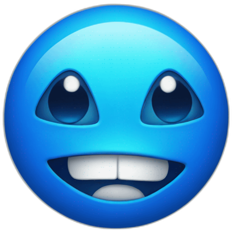 electric blue round creature with mono eye crying of joy emoji